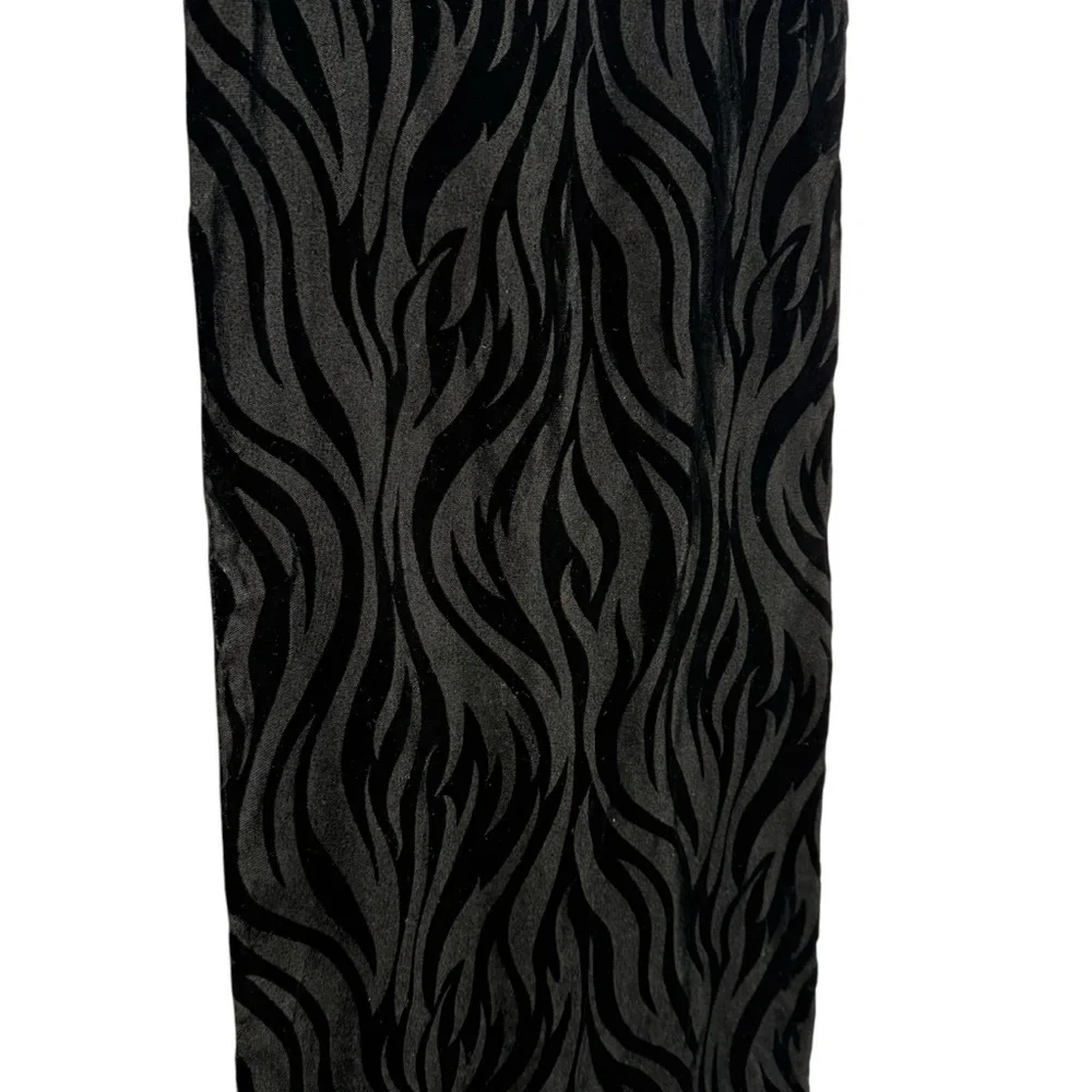 Salvatore Ferragamo Zebra Pattern Black Velvet Neck Scarf Fringe Ends Made Italy